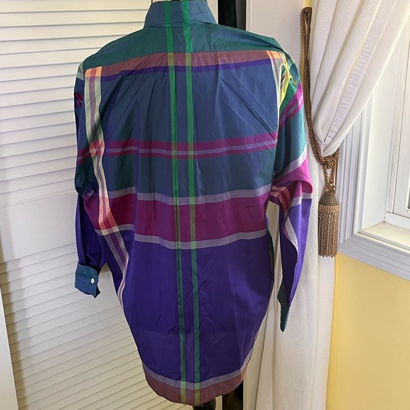 Multicolor Plaid Womens Shirt. Lightweight and bound to brightonyour day. - Picture 5 of 9